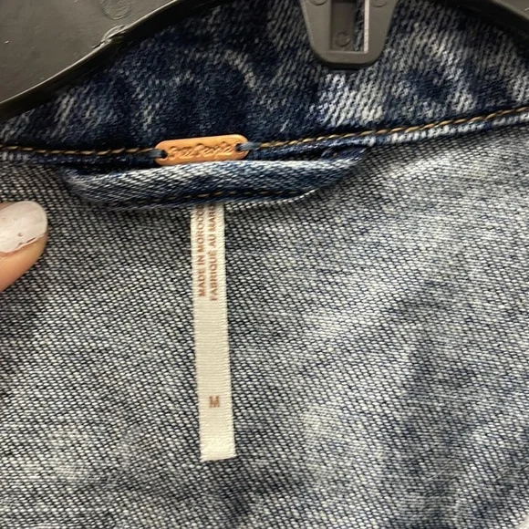 Free People Indigo Acid Wash Jean Jacket - Picture 3 of 5